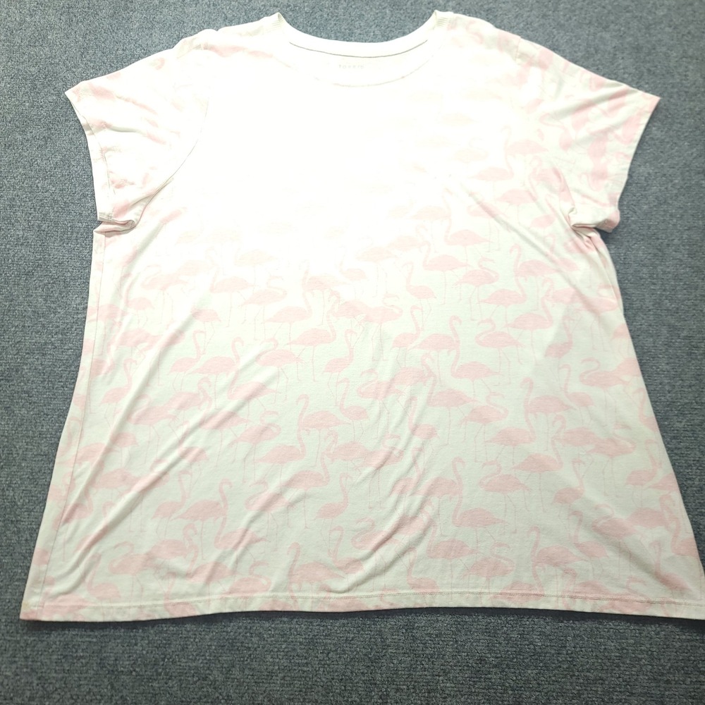 Torrid‎ Classic Fit Pink Flamingo Graphic T-Shirt White Plus Size 4 4X Tee